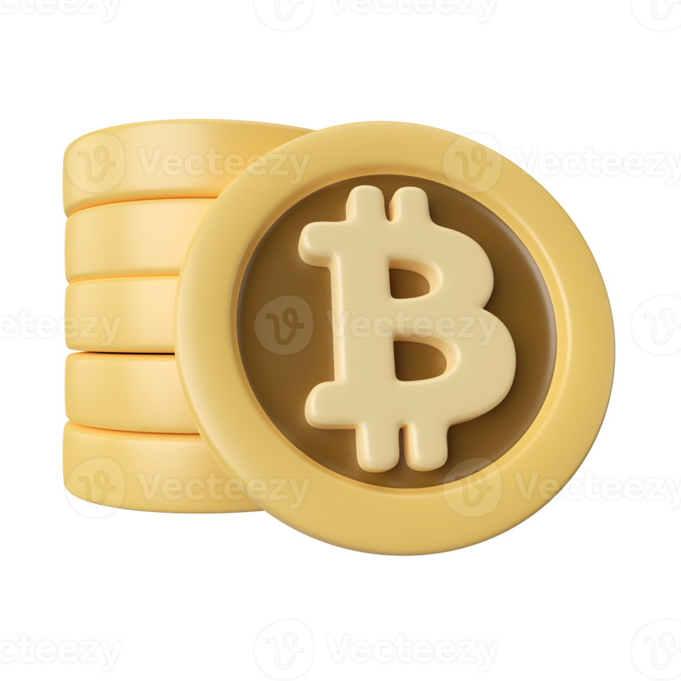 Bitcoin 3D Illustration Icon png