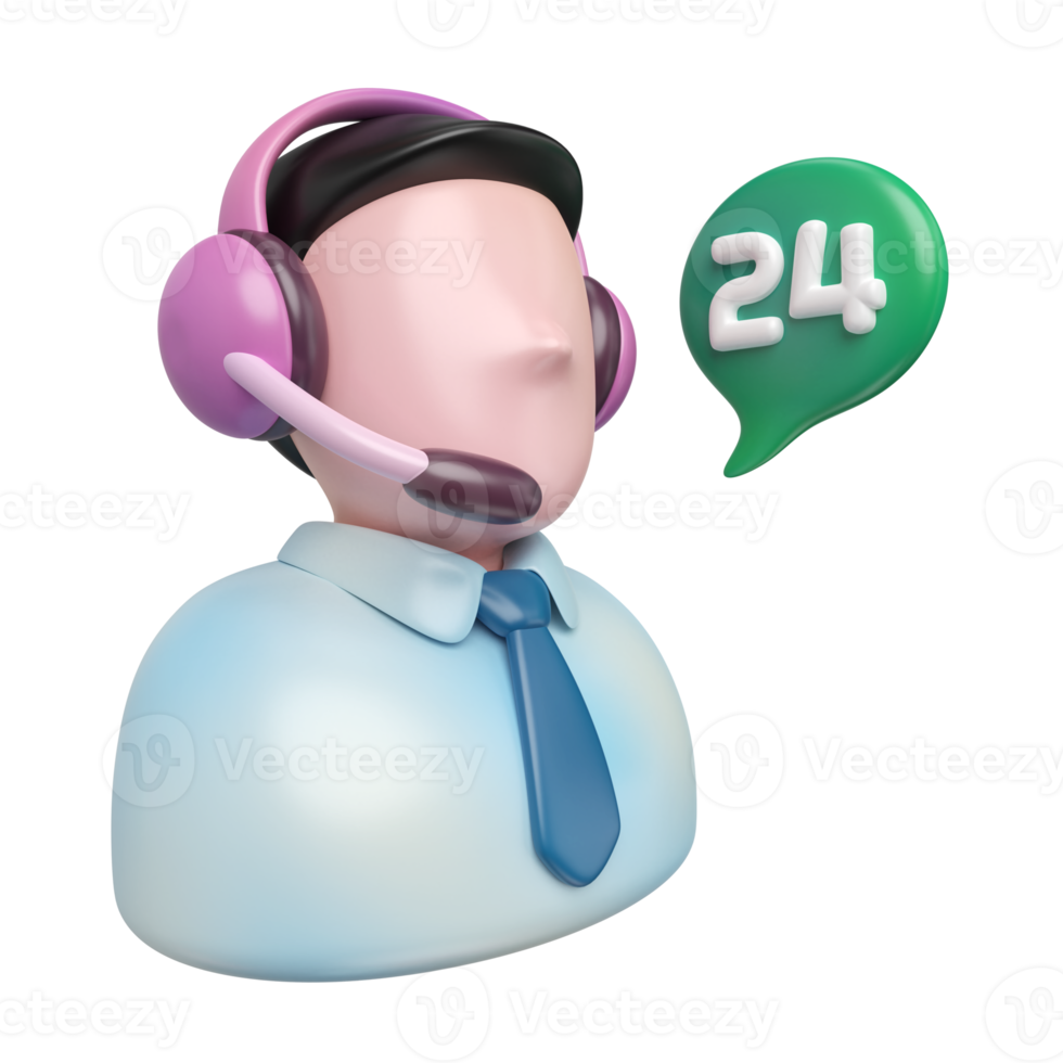 ícone de ilustração 3d de call center png