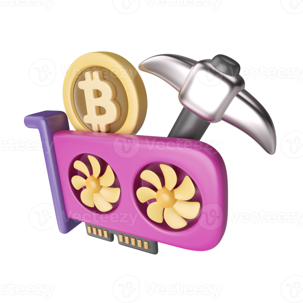 Crypto Mining 3D Illustration Icon png