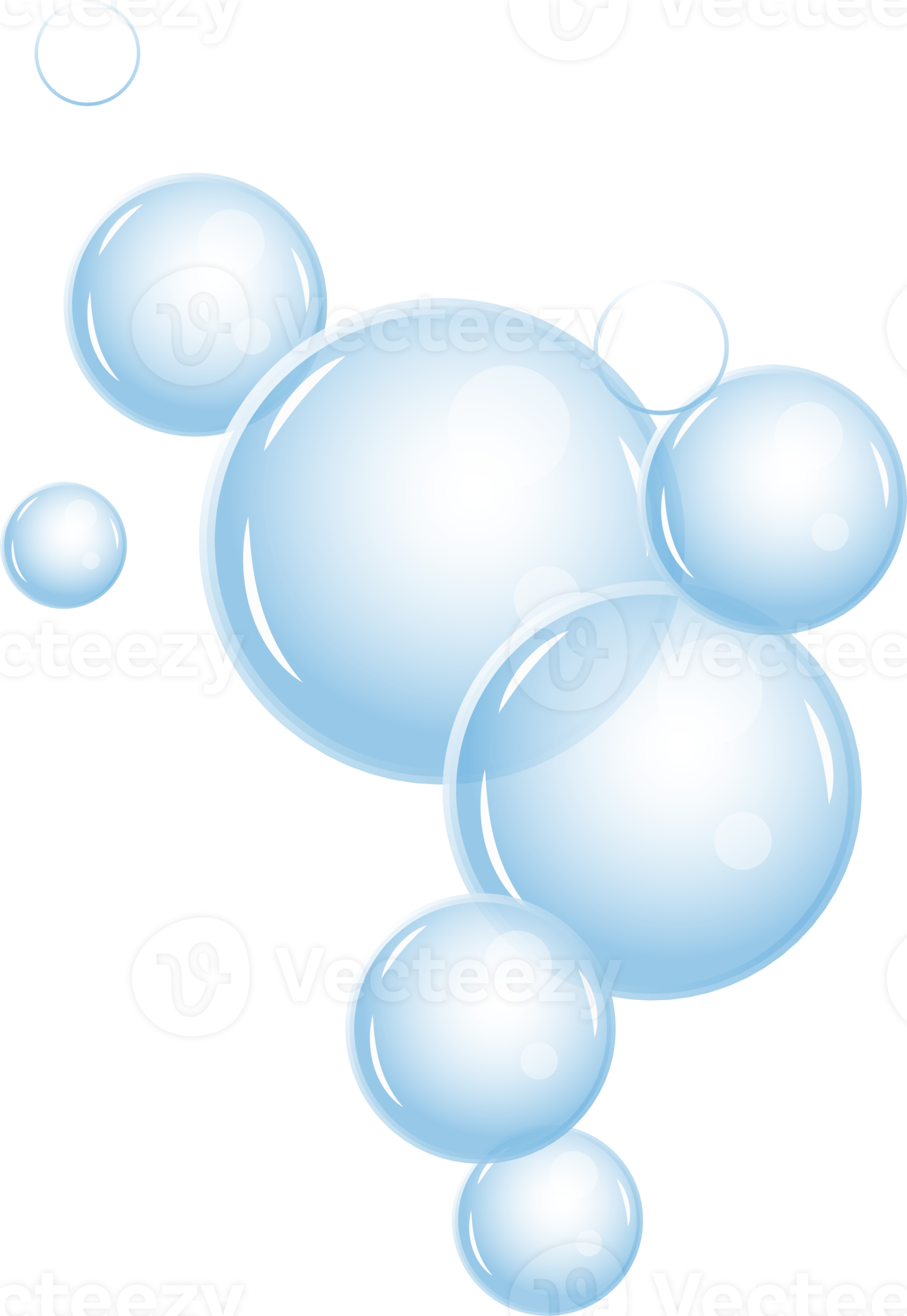 Realistic fizzing flow of air underwater bubbles in water, soda, sea