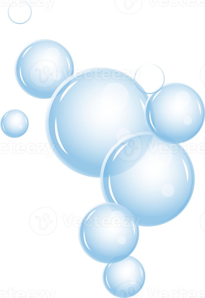 Realistic fizzing flow of air underwater bubbles in water, soda, sea. Foam bubbles. png