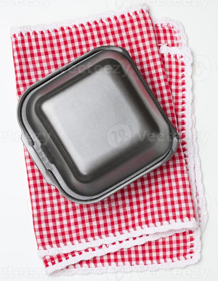 Disposable Plastic Food Container On White Backdrop Stock Photo