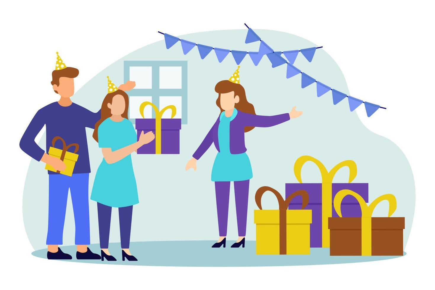 Birthday Party Flat Design Illustration vector