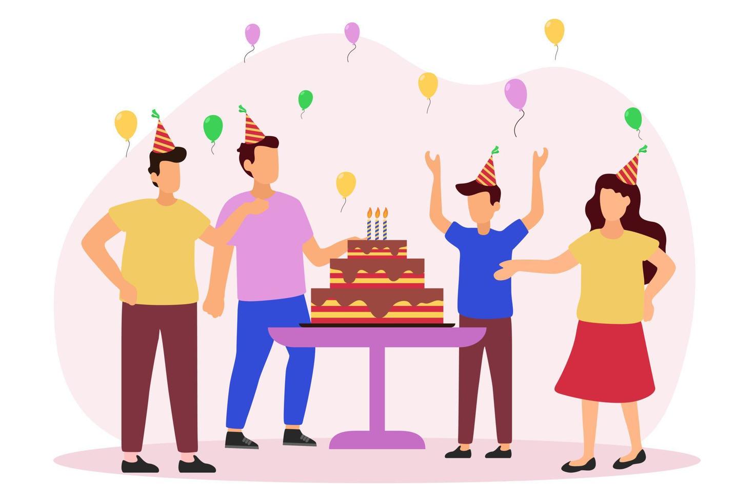 Birthday Party Flat Design Illustration vector