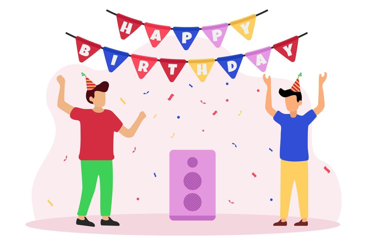 Birthday Party Flat Design Illustration vector