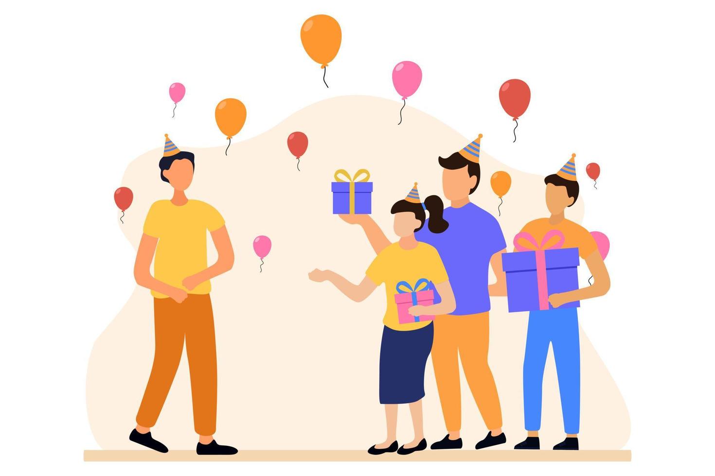 Birthday Party Flat Design Illustration vector