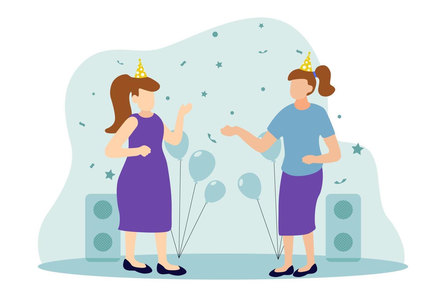 Birthday Party Flat Design Illustration vector
