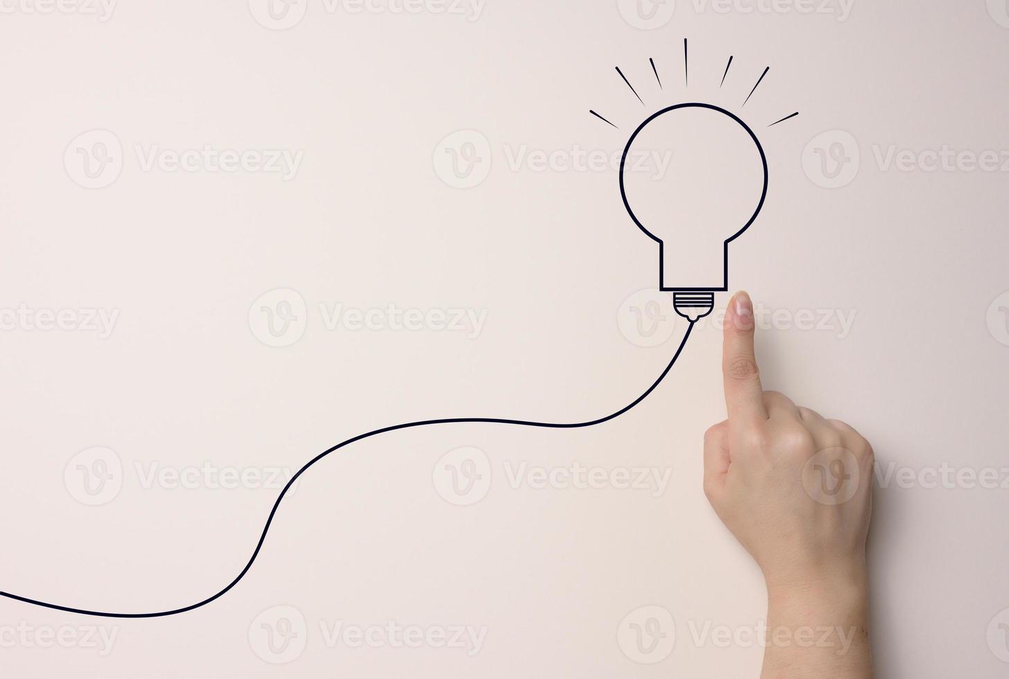 Hand hold light bulb, concept of the business idea, innovation, brainstorming, inspiration and solution concepts photo