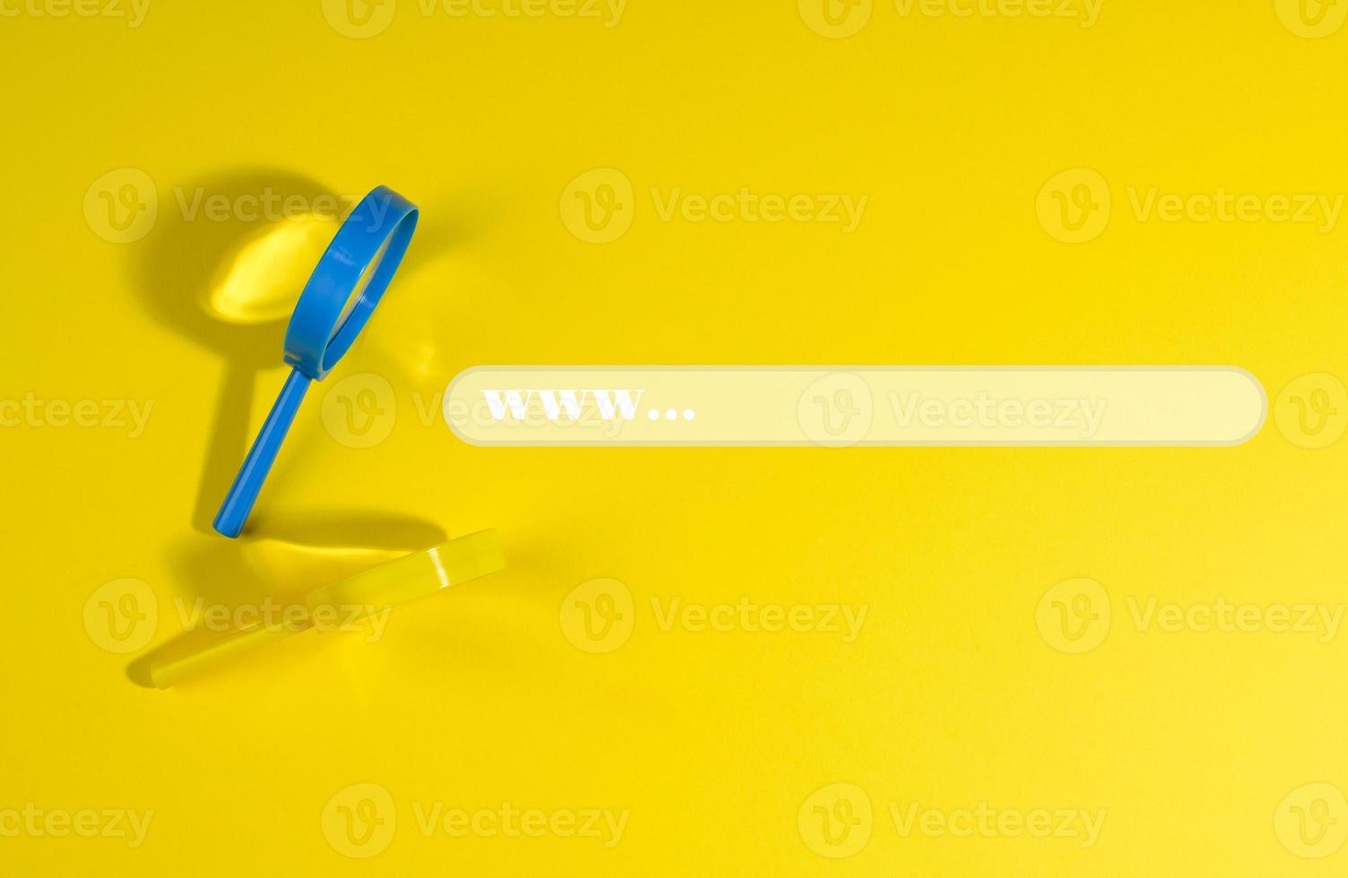 plastic magnifiers and a form for searching information on the Internet photo