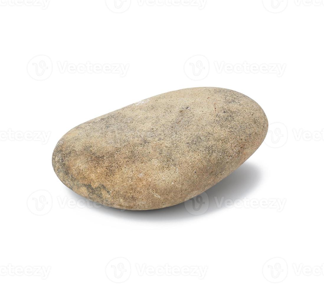 round gray sea stone isolated on white background photo
