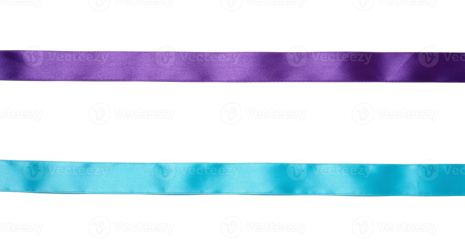 textile silk ribbon isolated on white background. Decor for packaging photo