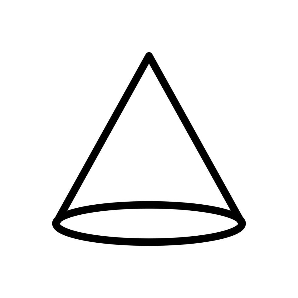 Cone shape icon in line style design isolated on white background. Editable stroke. vector