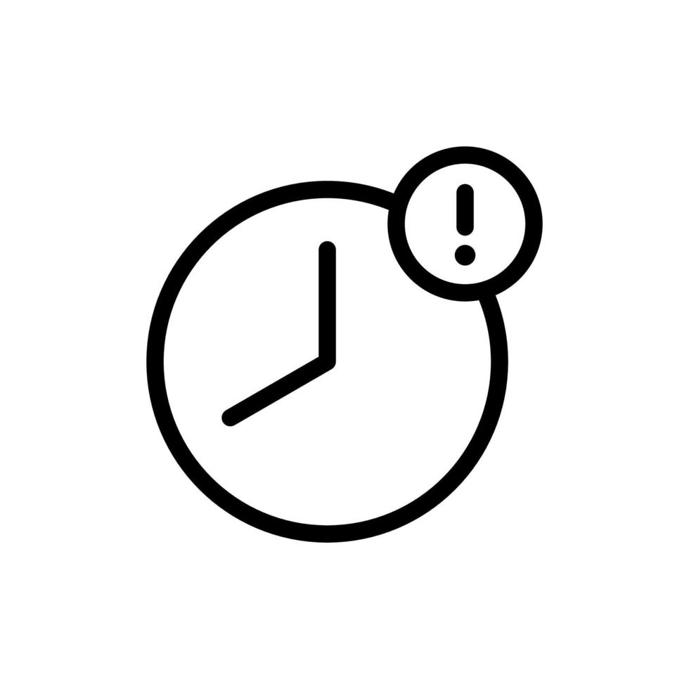 Delay alert icon in line style design isolated on white background. Editable stroke. vector