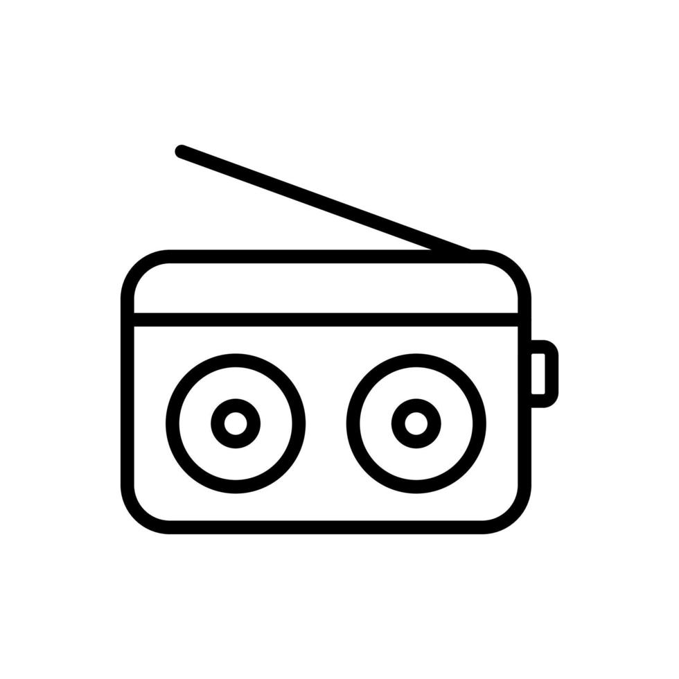 Radio player icon in line style design isolated on white background. Editable stroke. vector