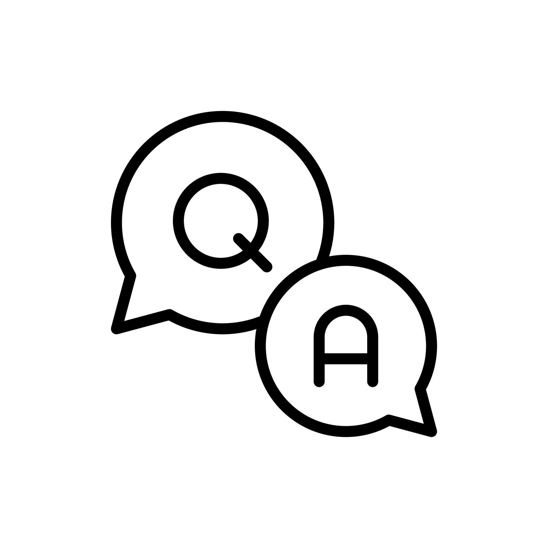 Q and A, Question and Answer icon in line style design isolated on
