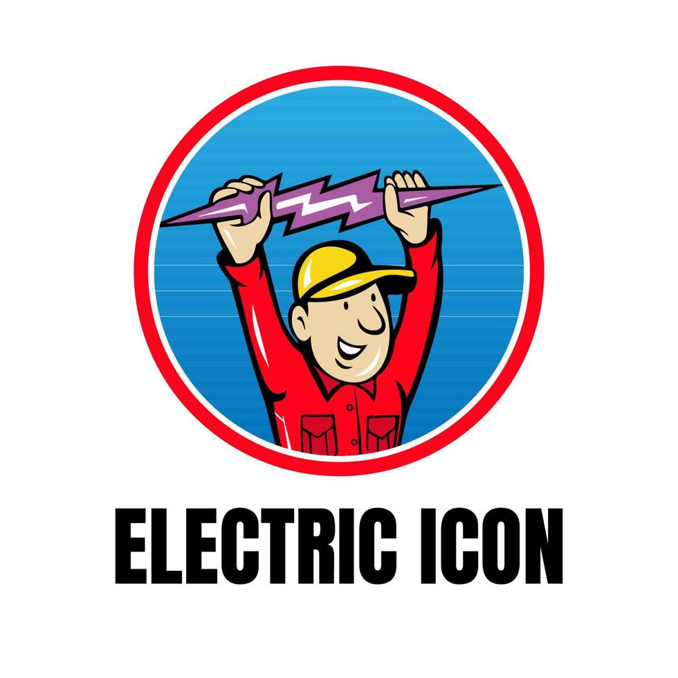 electric man icon vector