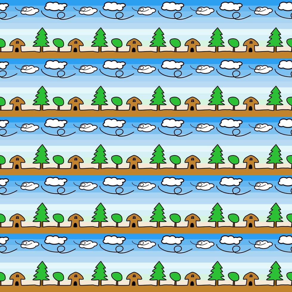 Natural seamless pattern Simple way of life. vector