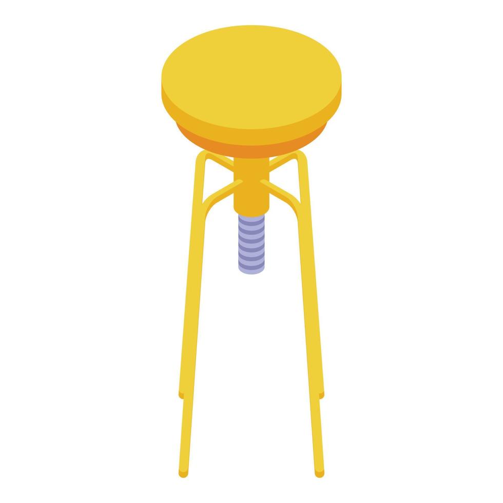 Yellow bar stool icon isometric vector. Modern chair vector