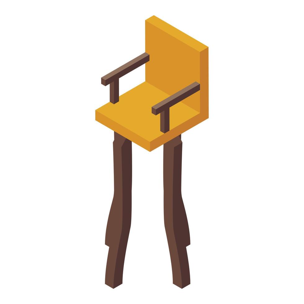 Wood bar stool icon isometric vector. Modern chair vector