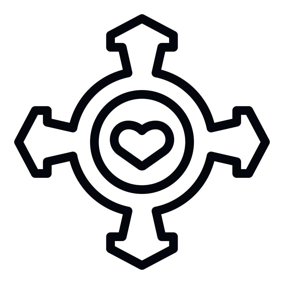 Charity direction icon outline vector. World person vector