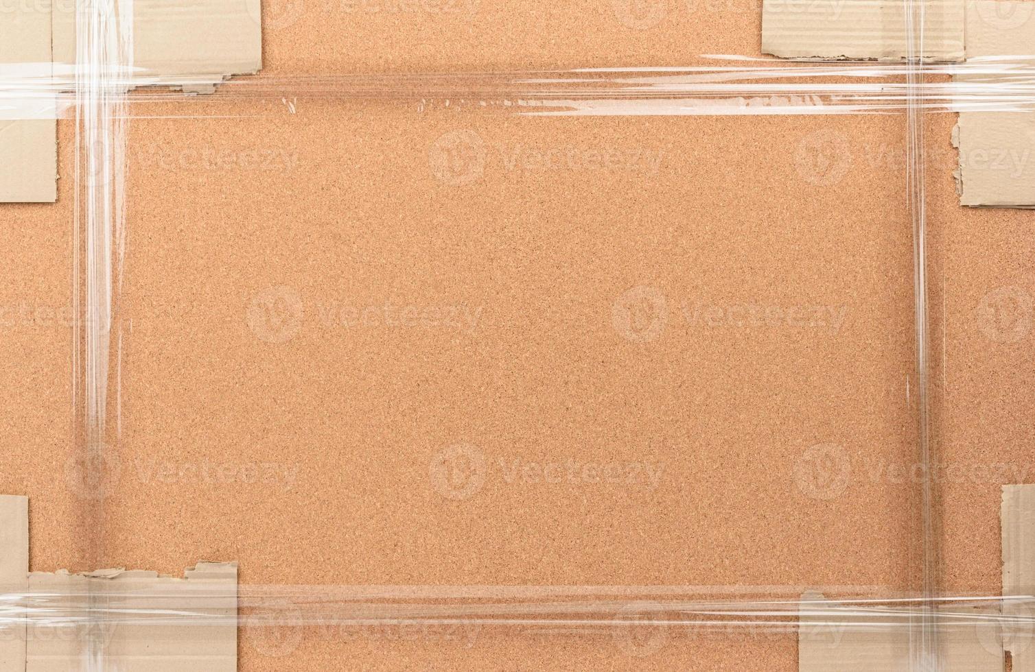 brown cork texture. Board for attaching paper to a button photo
