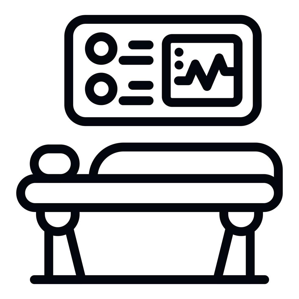 Patient operation bed icon outline vector. Hospital room vector