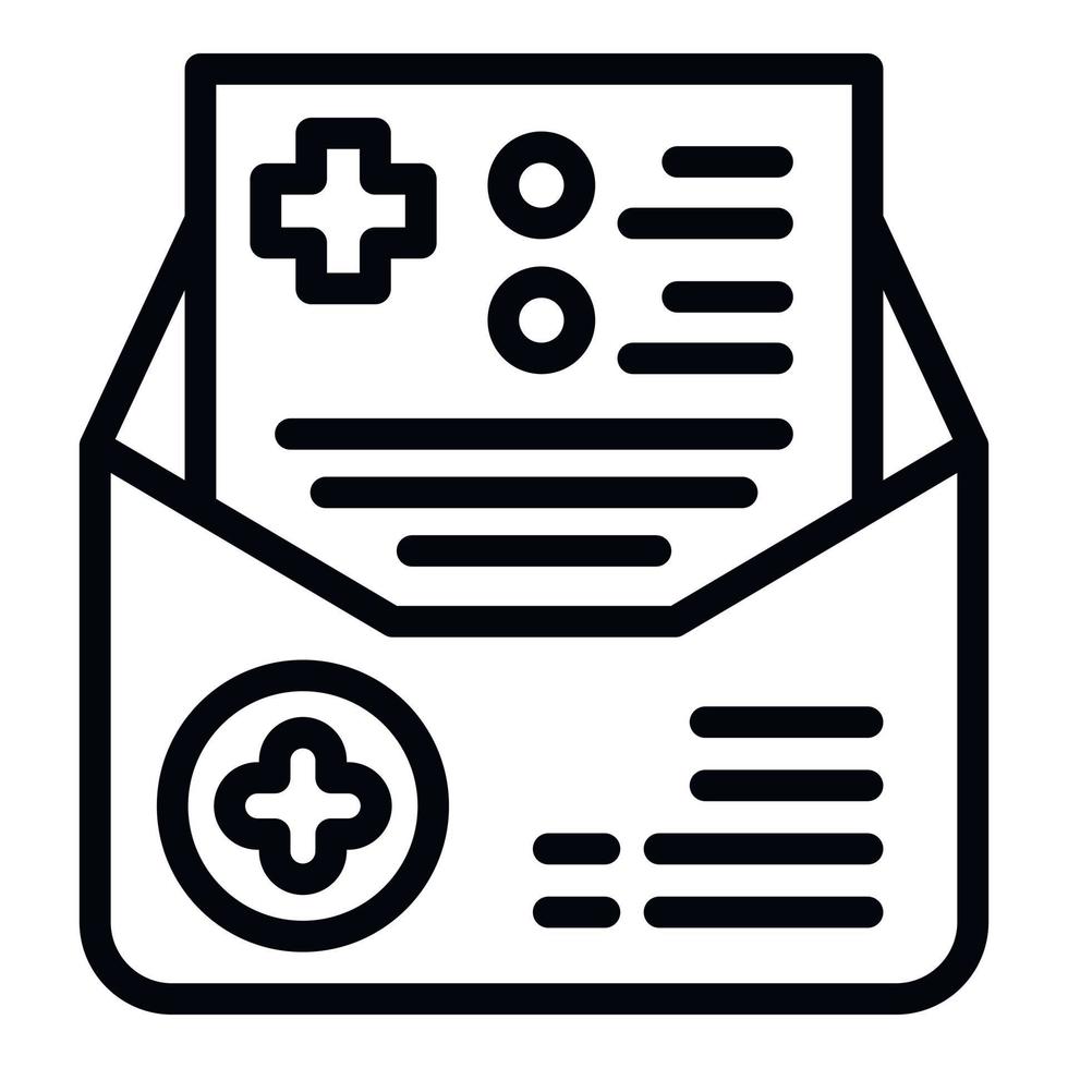Medical invitation icon outline vector. Office clinic vector