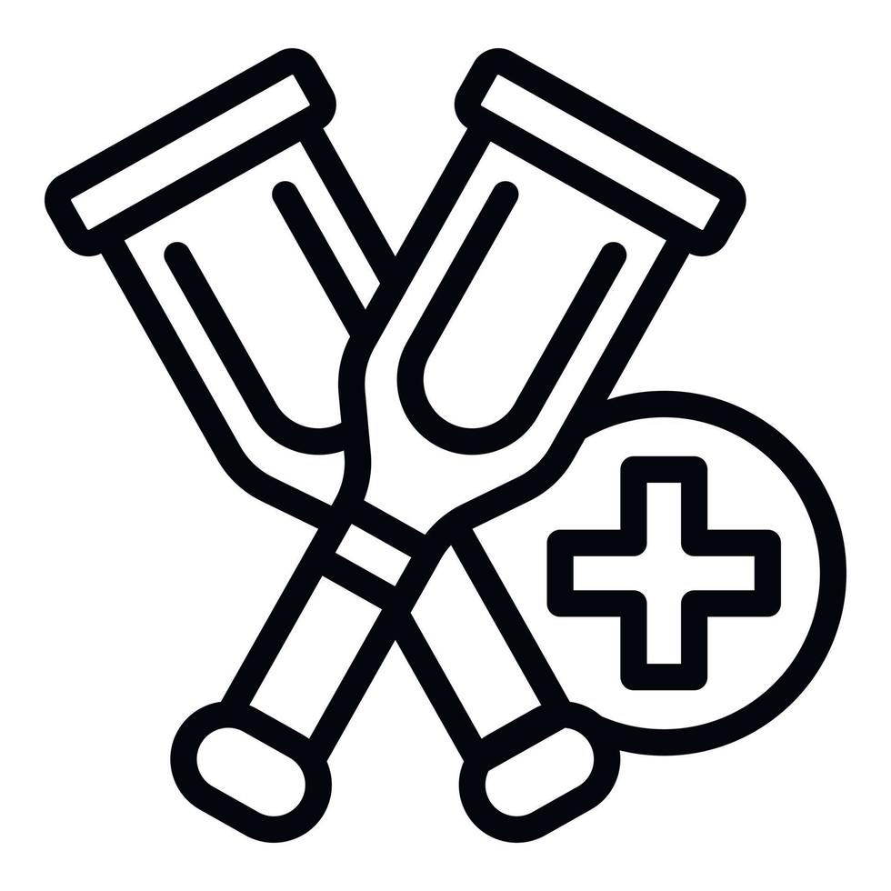 Medical crutches icon outline vector. Emergency room vector