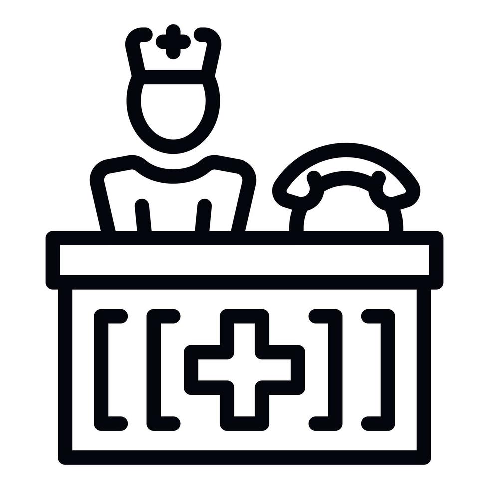 Hospital reception icon outline vector. Emergency room vector