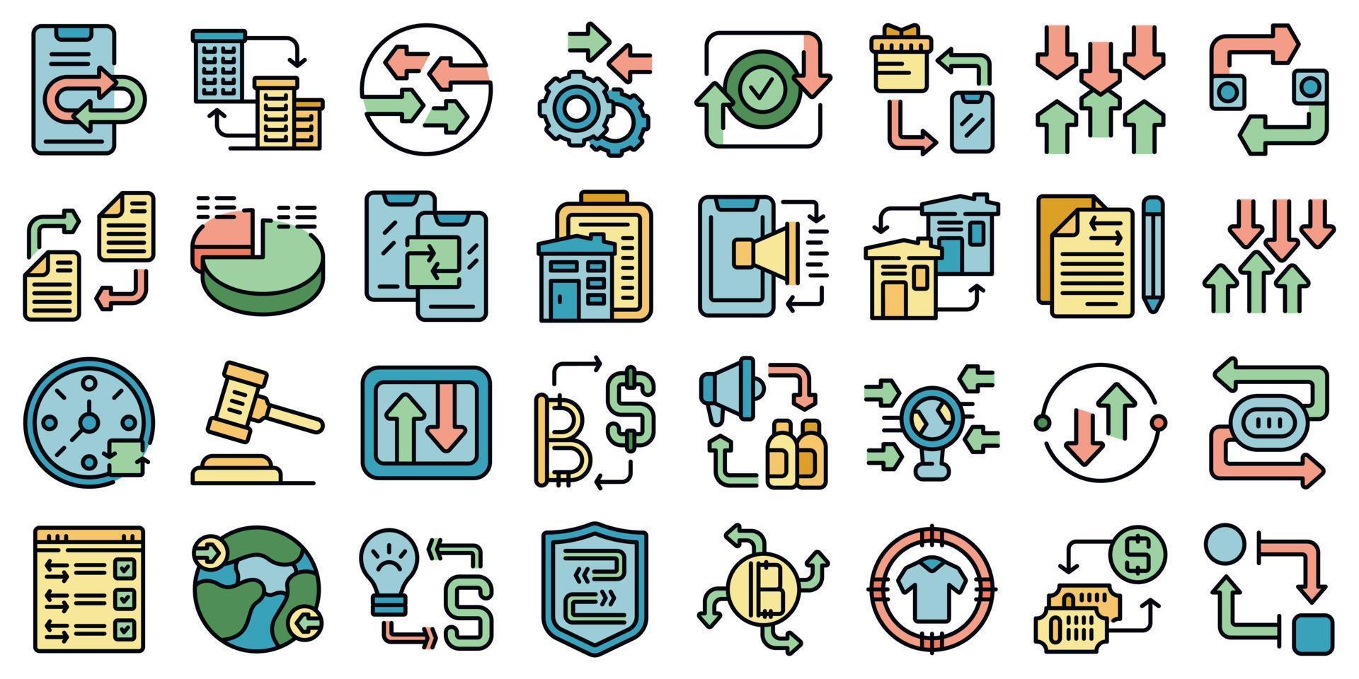 Barter icons set vector flat