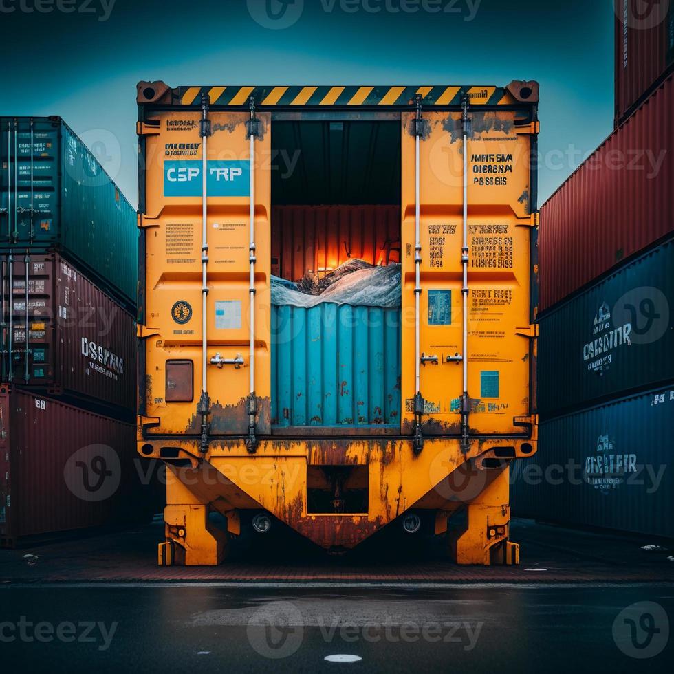 Container operation in port series photo