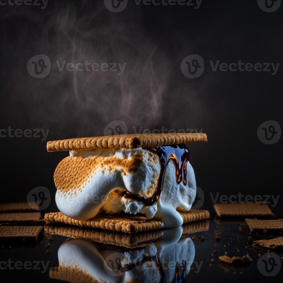 Photo Smores on black background Food Photography