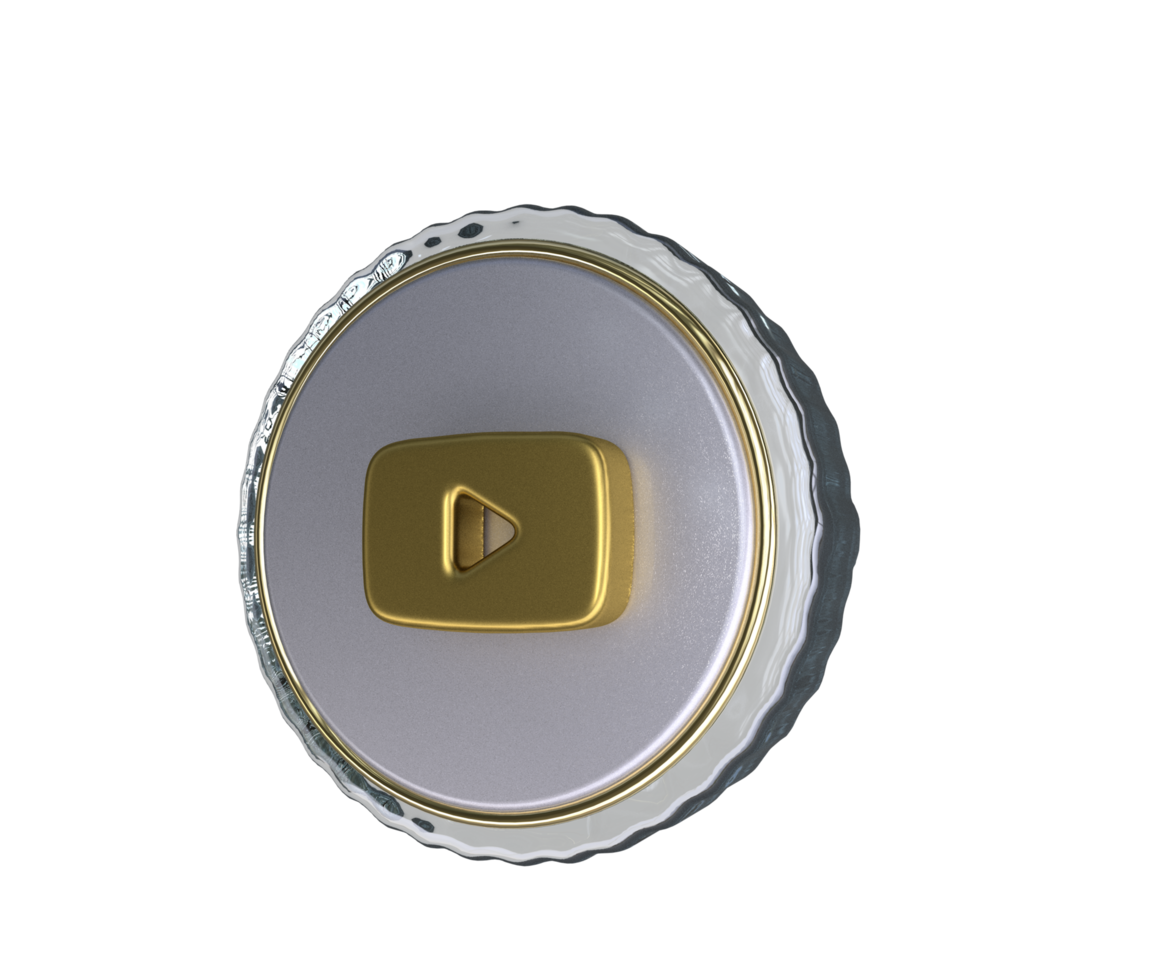 Realistic Youtube icon 3D illustration png