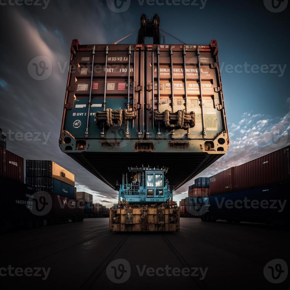 Container operation in port series photo