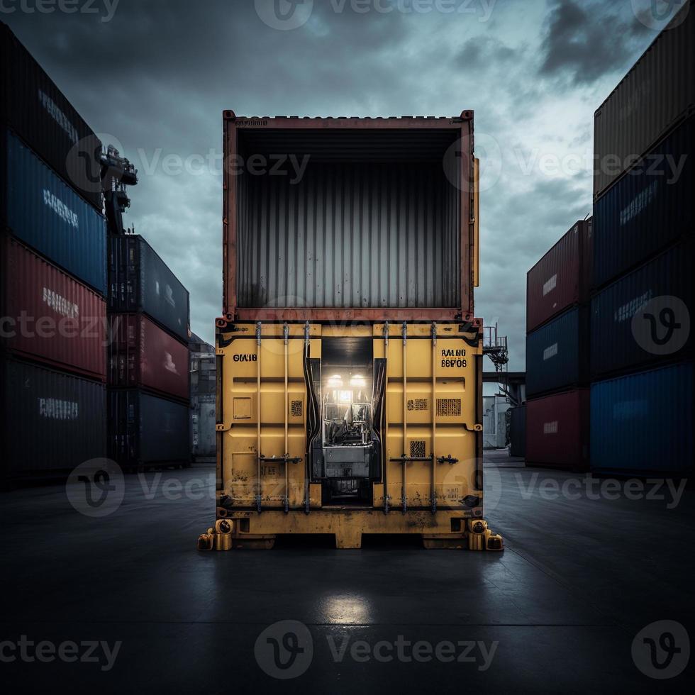 Container operation in port series photo