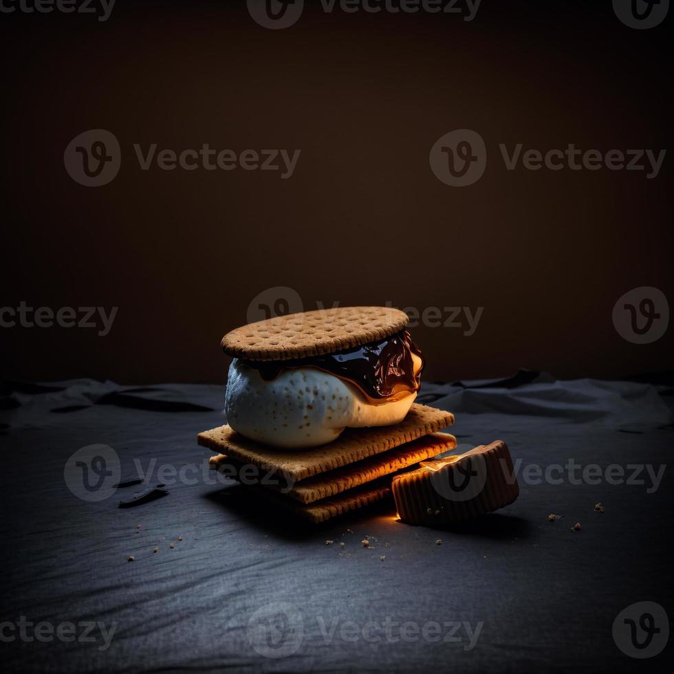 Photo Smores on black background Food Photography