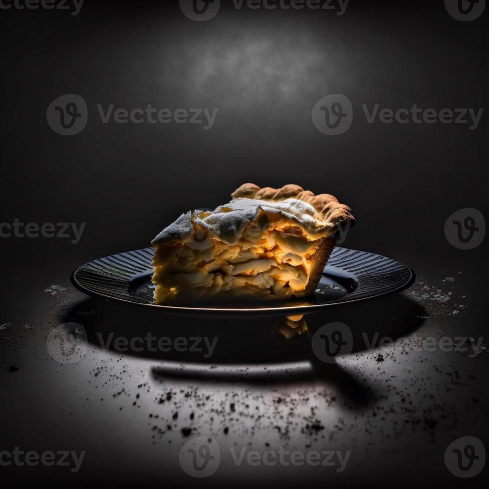 Photo Apple pie on black background food photography