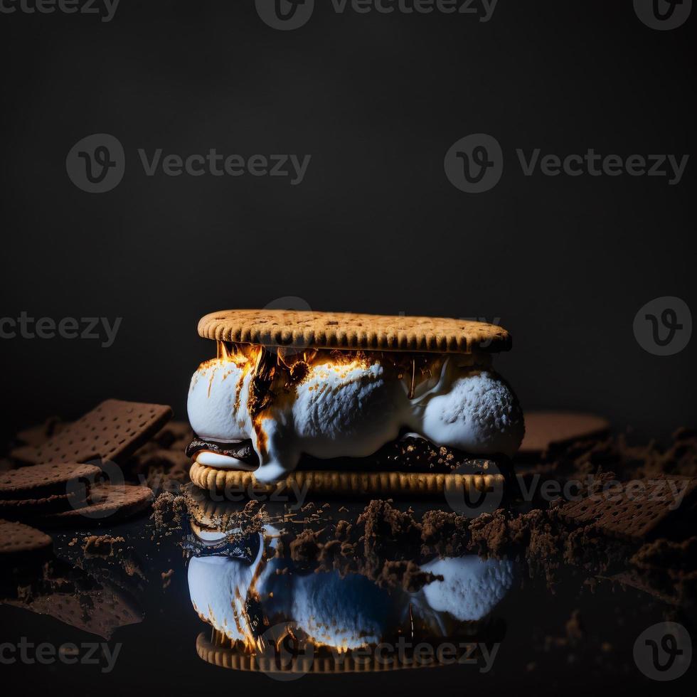 Photo Smores on black background Food Photography