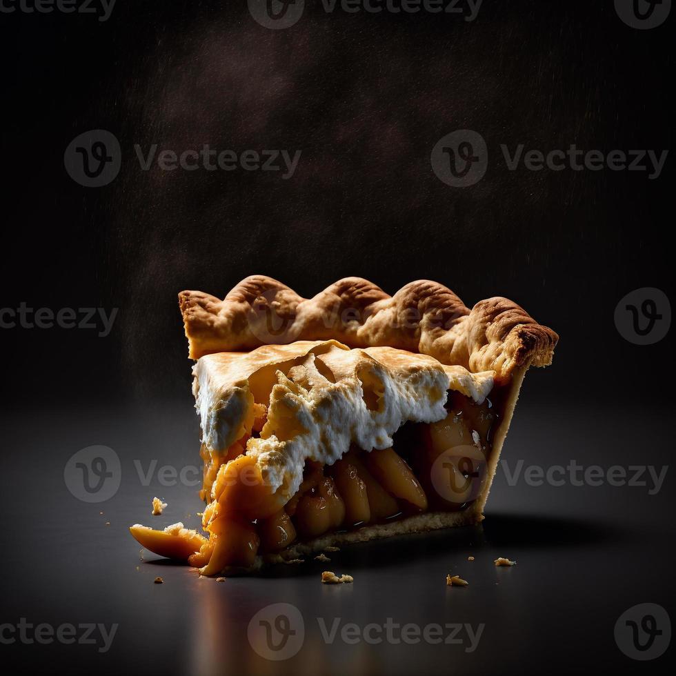 Photo Apple pie on black background food photography