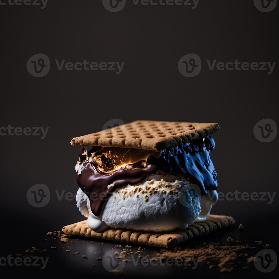 Photo Smores on black background Food Photography