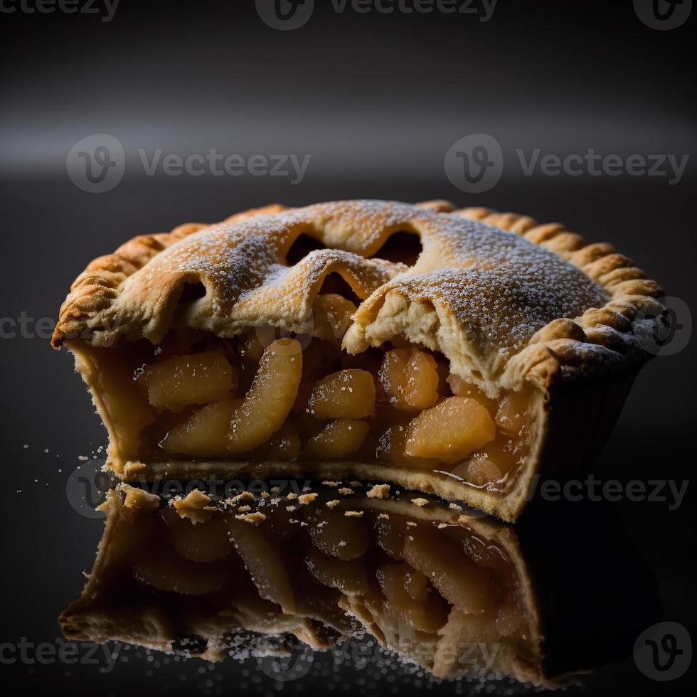 Photo Apple pie on black background food photography