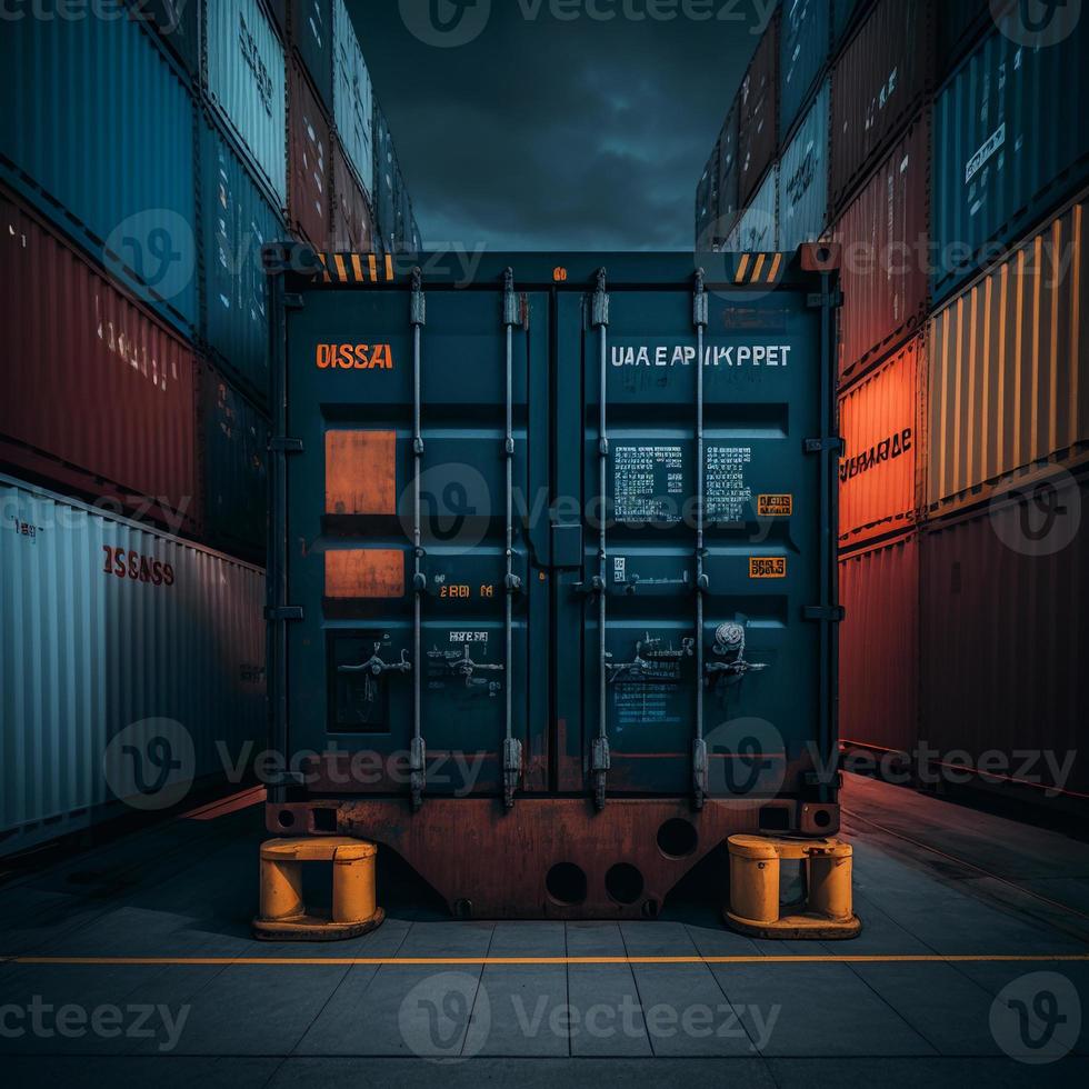 Container operation in port series photo