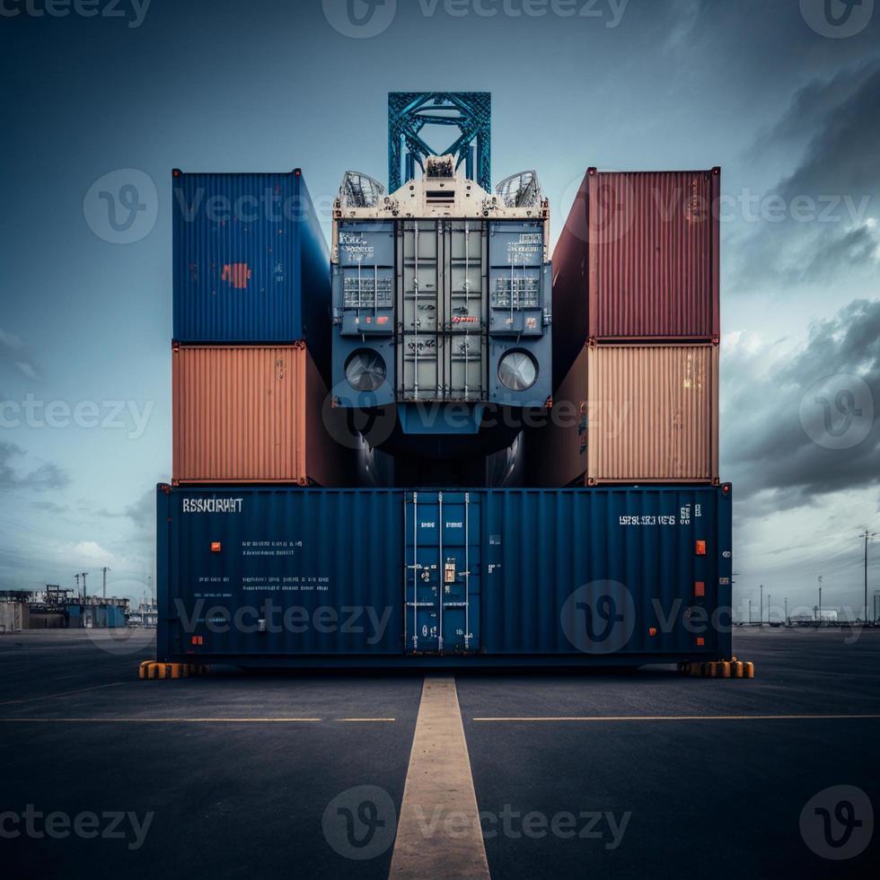 Container operation in port series photo