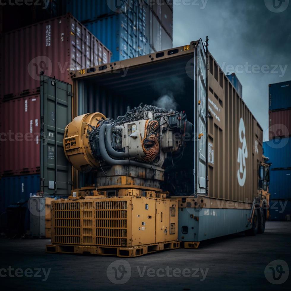 Container operation in port series photo