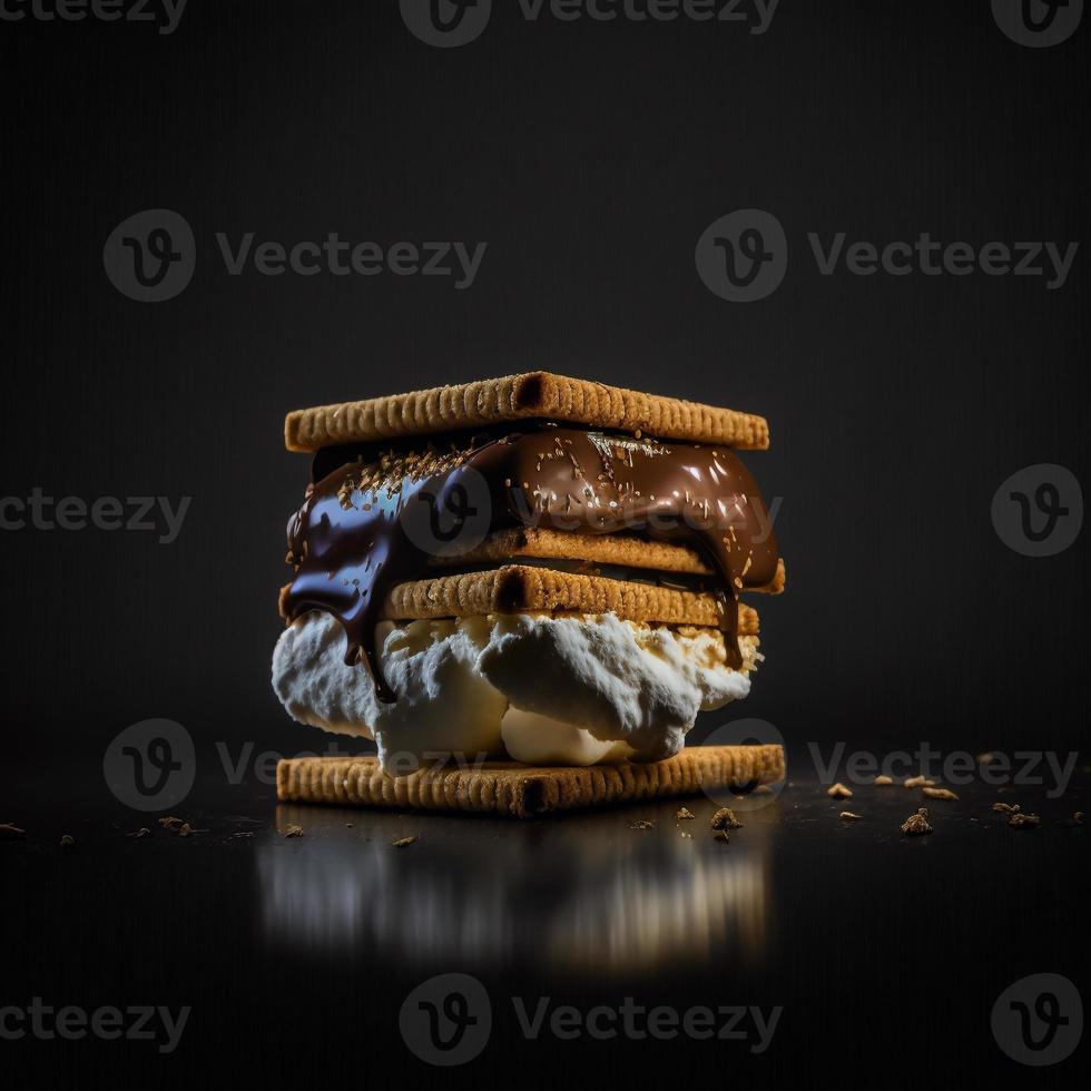 Photo Smores on black background Food Photography