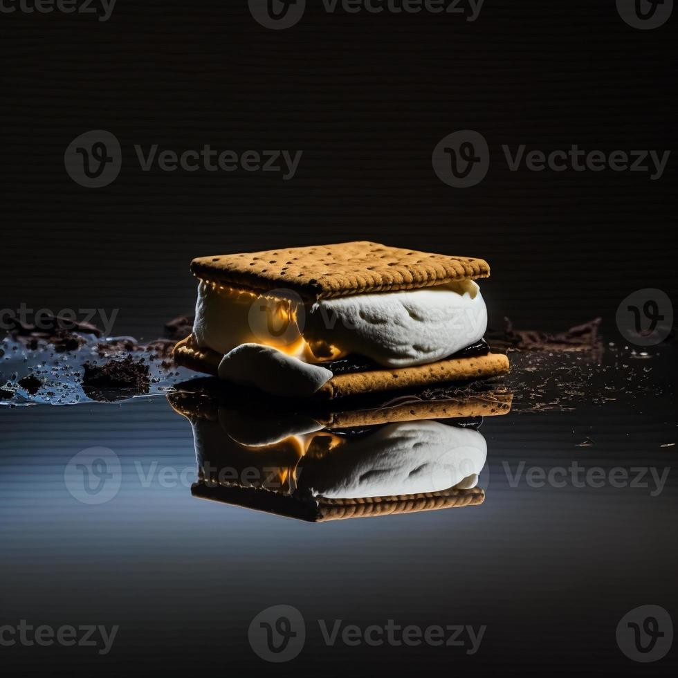 Photo Smores on black background Food Photography