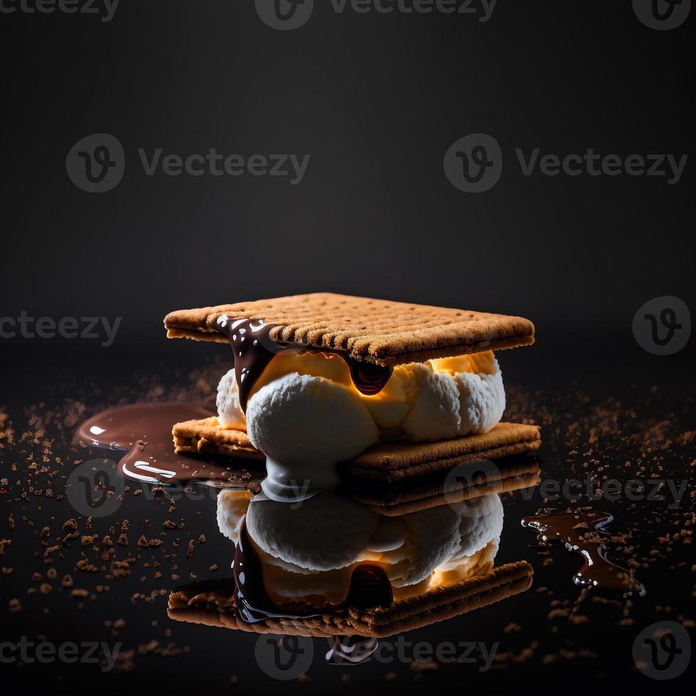 Photo Smores on black background Food Photography