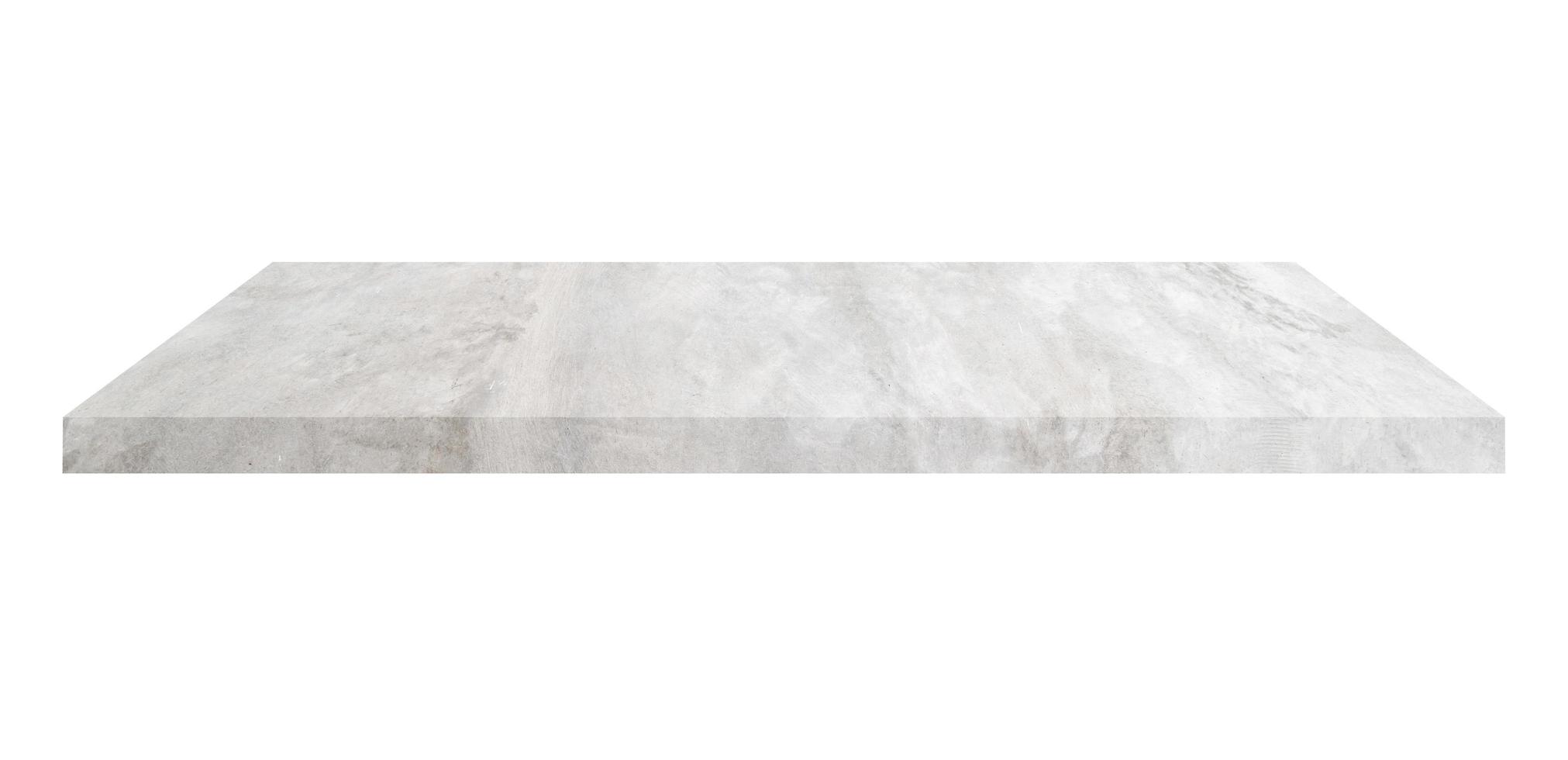 Concrete shelf table isolated on white background and display montage for product. photo