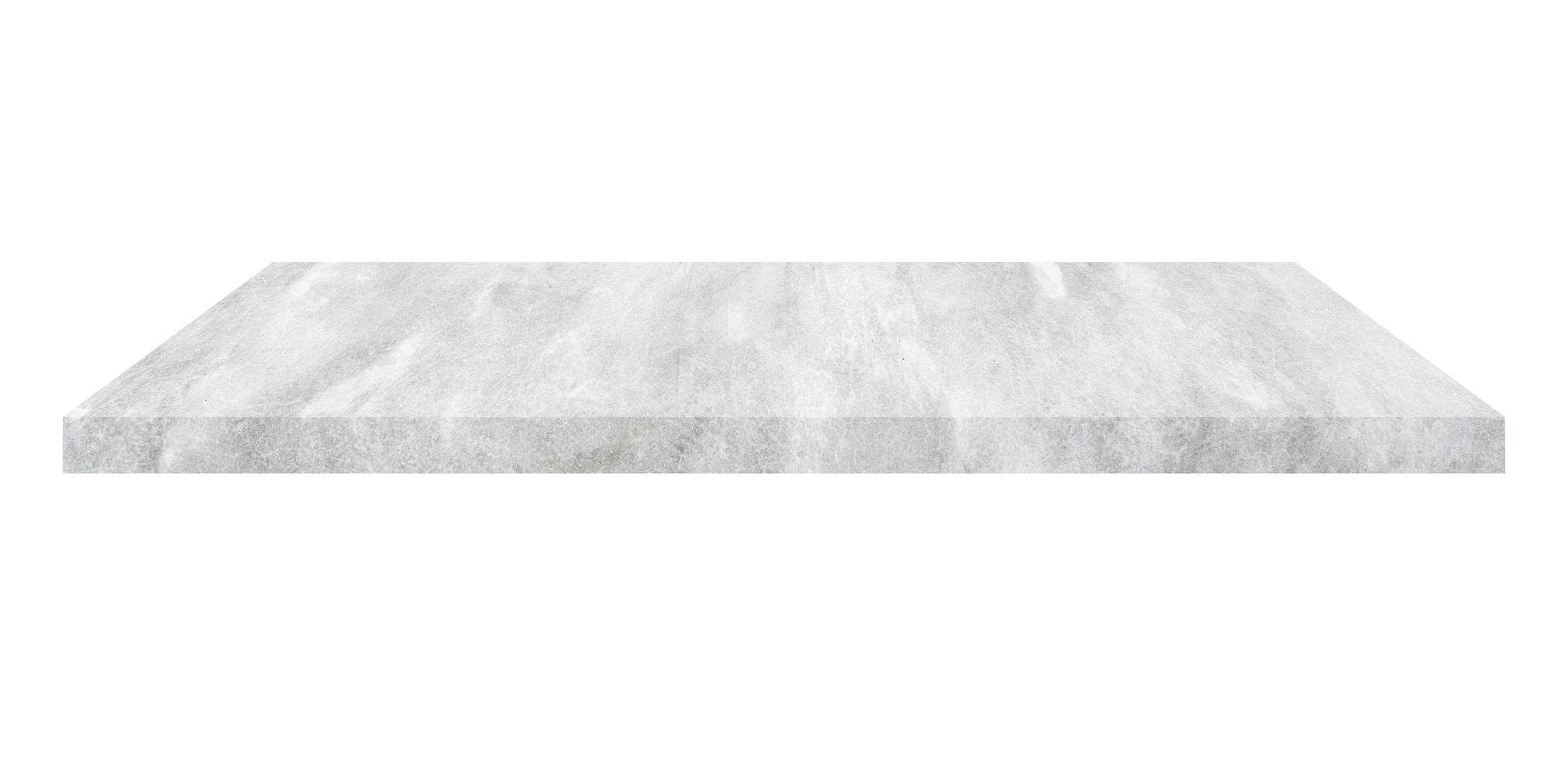 Concrete shelf table isolated on white background and display montage for product. photo