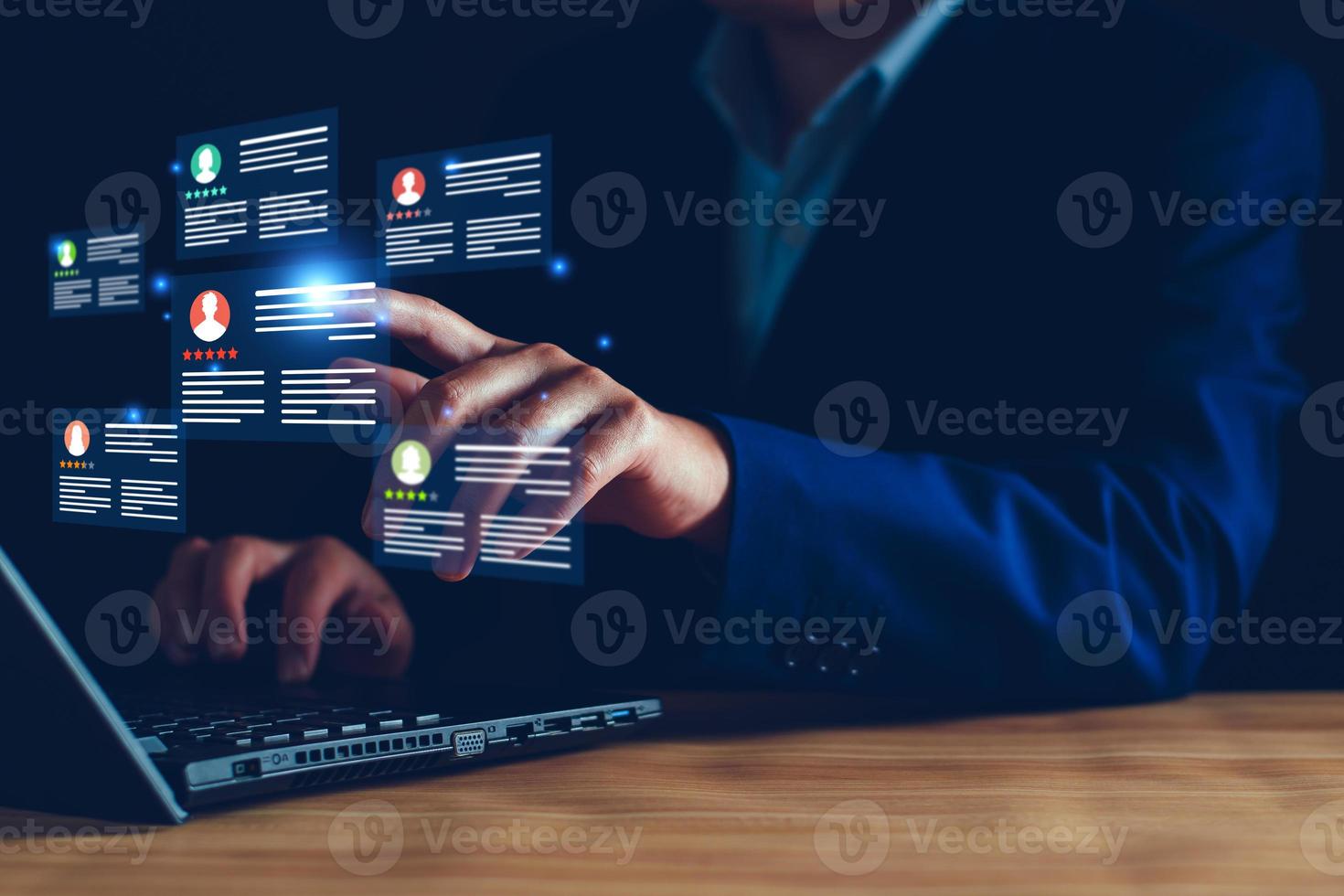 Human Resources. Manager looking candidate profile, effective